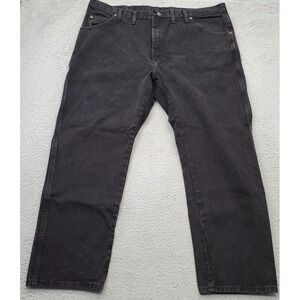 Wrangler Jeans Mens Black Denim 5 Pockets Stretch Low Waist Straight Leg Comfort